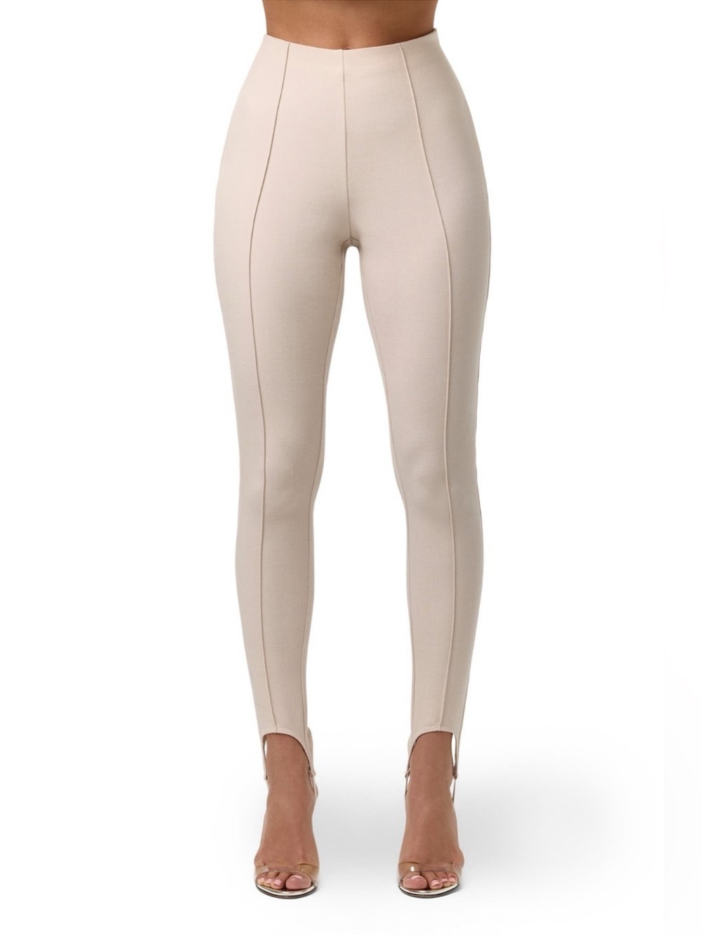 Naked Wardrobe Suiting Stirrup Leggings Beige